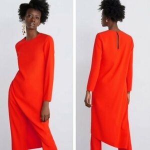Zara red/orange long asymmetric top Size XS